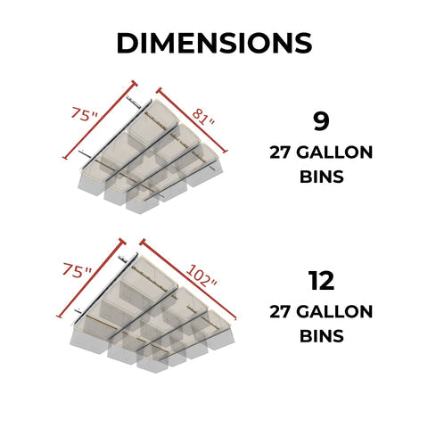 Tote Slide Pro Adjustable Ceiling Storage by CeilingSAM