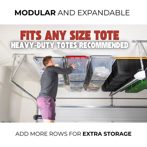 Tote Slide Pro Adjustable Ceiling Storage by CeilingSAM
